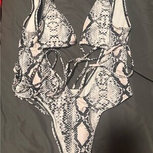 Snakeskin Print Bikini Set